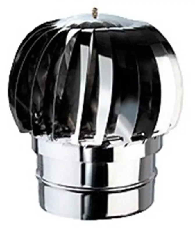 Cappello girevole d.160 mm. eolico antipioggia antivento canna fumaria mono parete acciaio inox