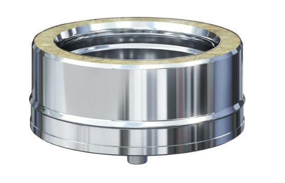 Tappo scarico condensa 130/180 mm. per canna fumaria doppia parete inox
