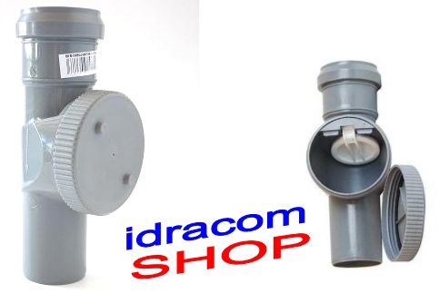 Valvola antiriflusso di ritegno di non ritorno ispezionabile d. 50 mm per scarichi fogna