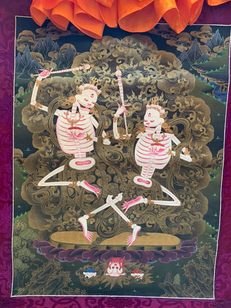 Citipati - Protector of Vajrayogini, Heruka and Cho - Thangka