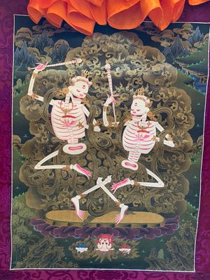 Citipati - Protector of Vajrayogini, Heruka and Cho - Thangka