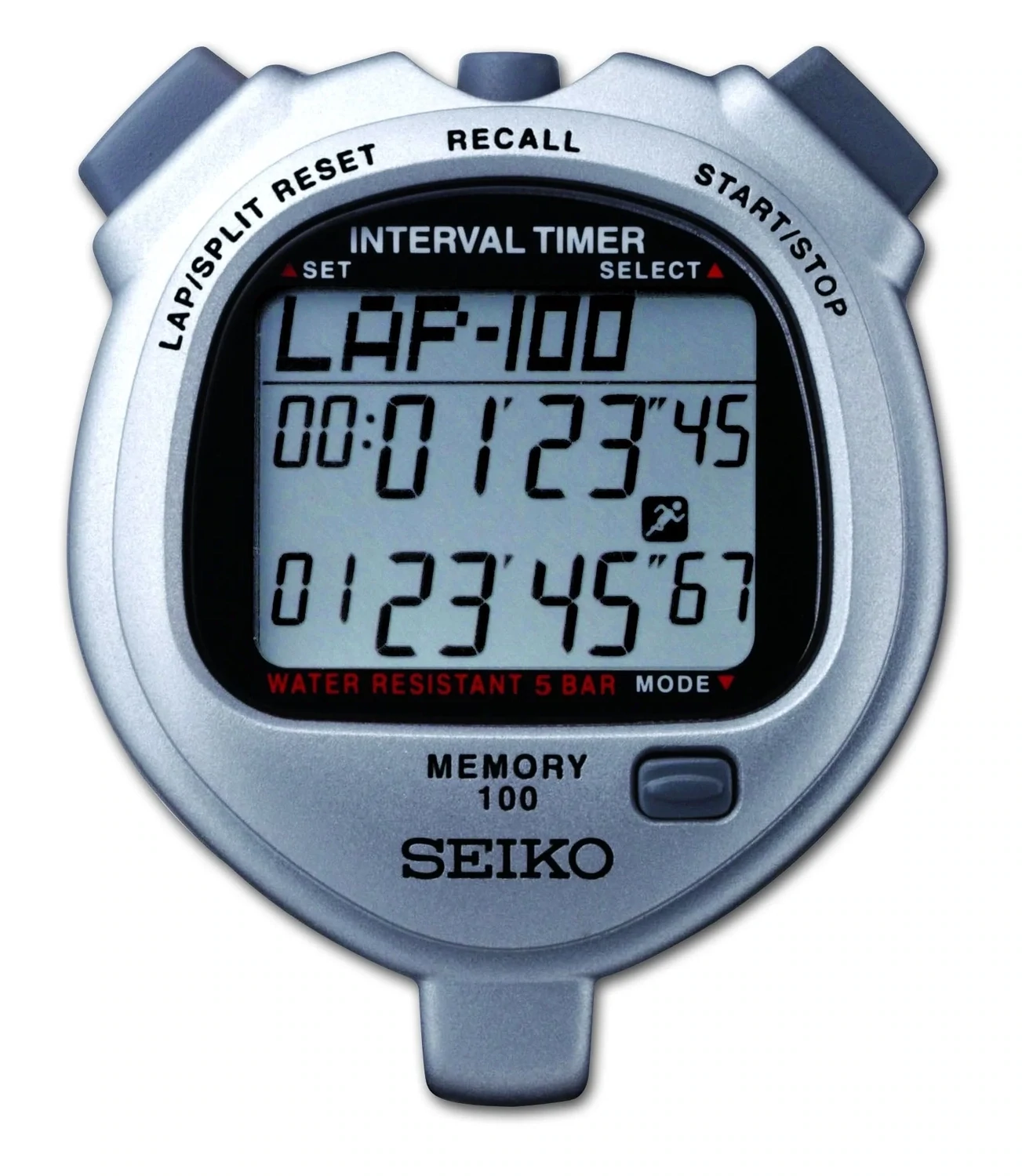 Cronómetro SEIKO S057 - Temporizadores duales con memoria de 100 vueltas