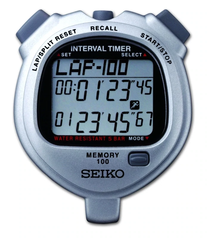 Cronómetro SEIKO S057 - Temporizadores duales con memoria de 100 vueltas
