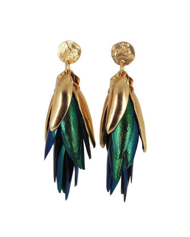Lingua Nigra: I Can See the Light, Beetle Wing Earrings