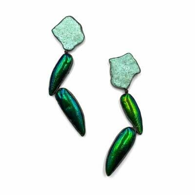 Anna Johnson: Turquoise Elytra Earrings
