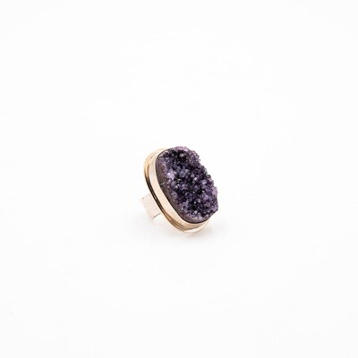 Charity Poole: Dark Purple Druzy Quartz Ring