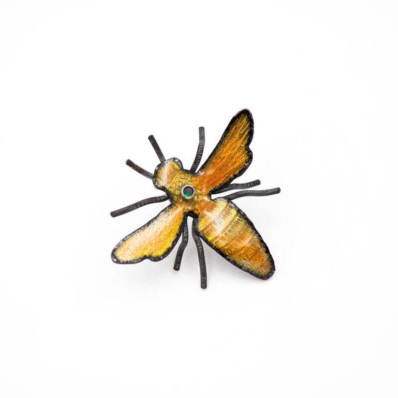 Charity Hall: Enamel Bee Tie Tac Pin