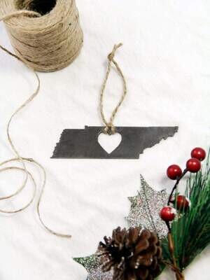 Highland Ridge Decor: Tennessee Heart Christmas Ornament