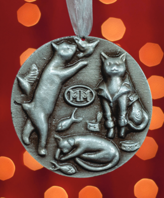 Metal Museum 2022 Holiday Ornament "Shop Cats"