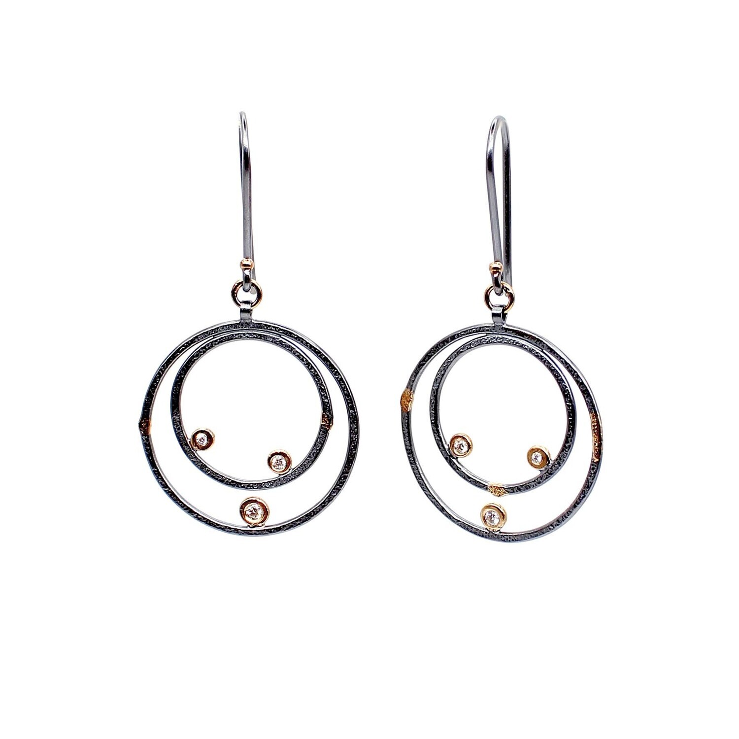 Joanna Gollberg: Double Circle Earrings with Diamonds