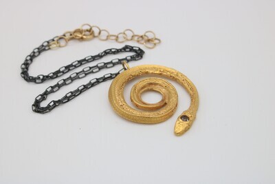 Anna Johnson: Gold Alexandrite serpent necklace