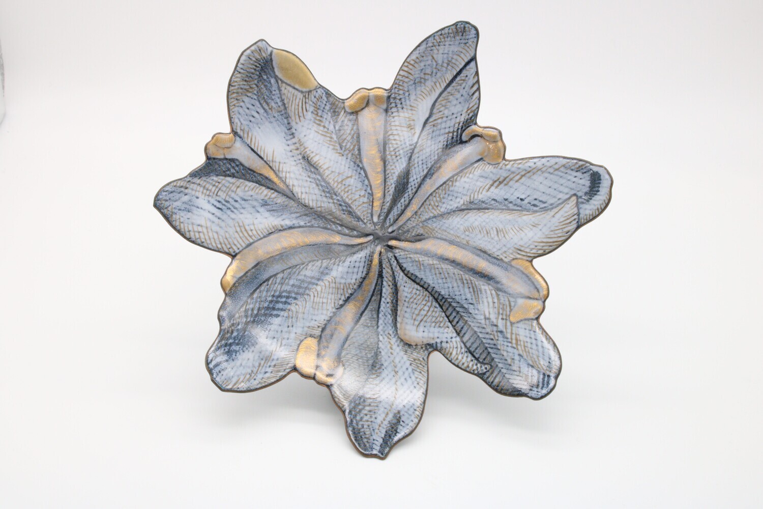 Bill Helwig: Small Enameled Blue, White and Gold