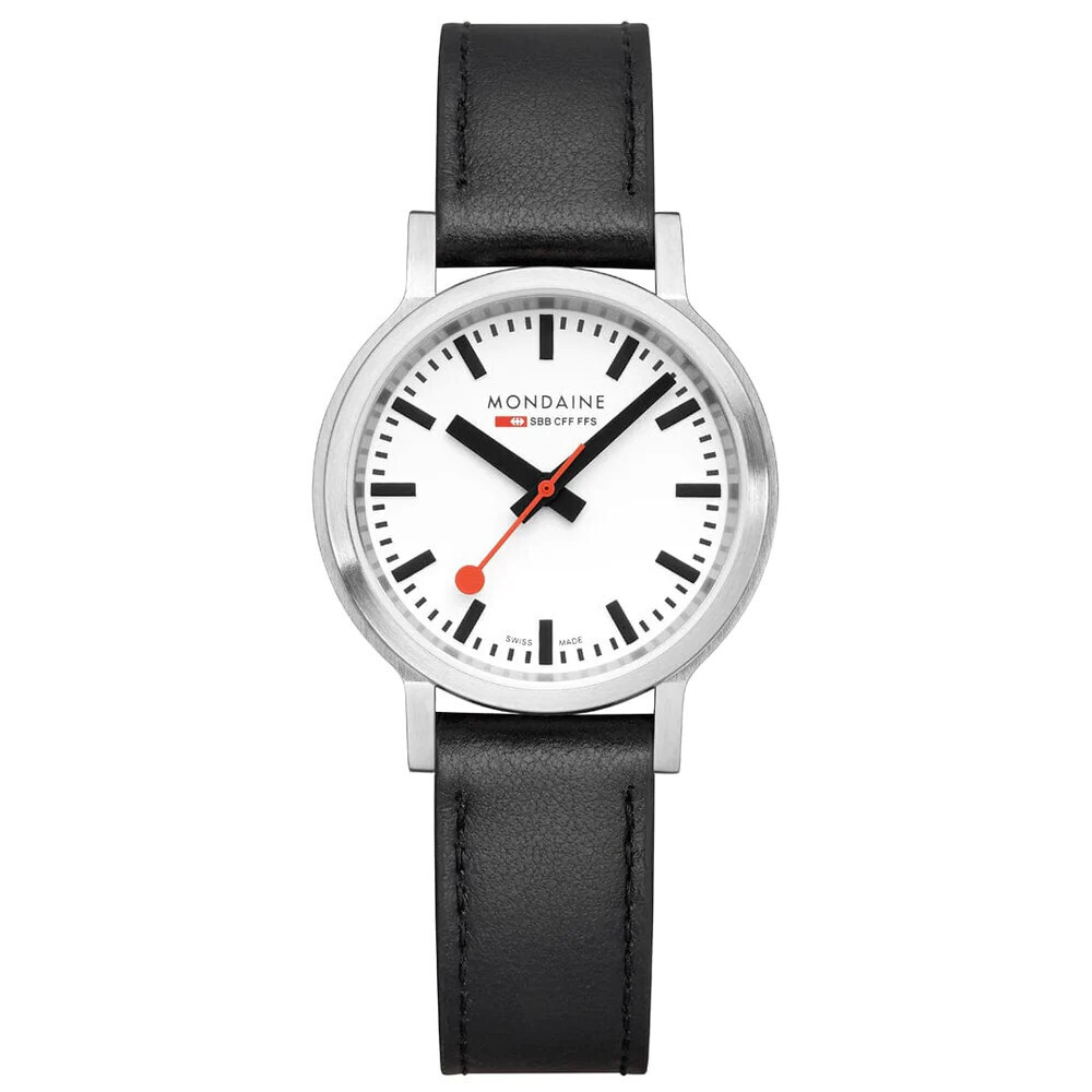 STOP2GO WATCH BLACK VEGAN LEATHER, 34 MM MST .3401B.LBV