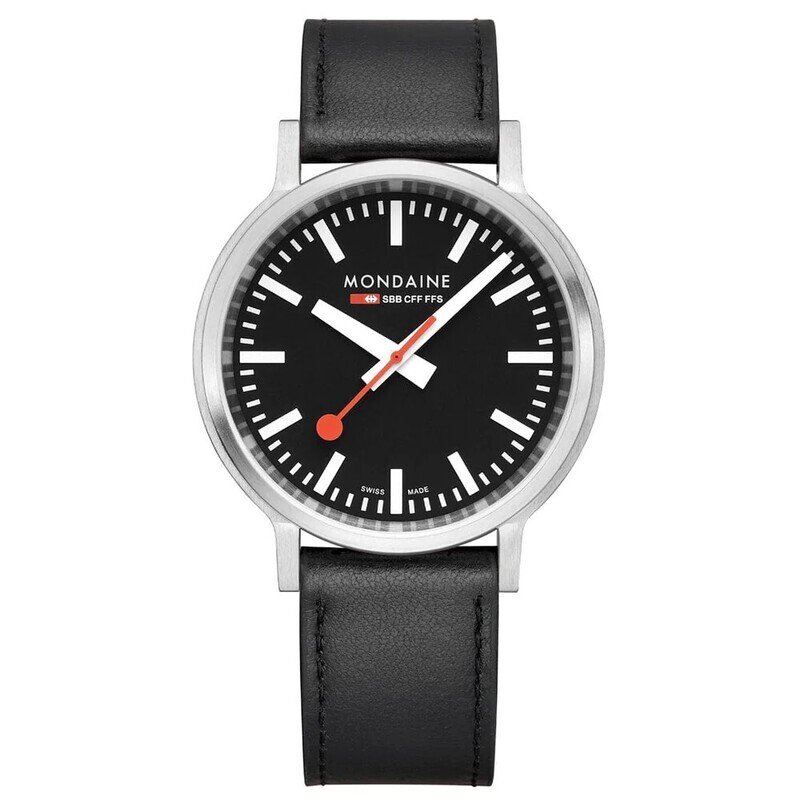STOP2GO WATCH BLACK VEGAN LEATHER STRAP, 41 MM MST.41020.LBV.2SE