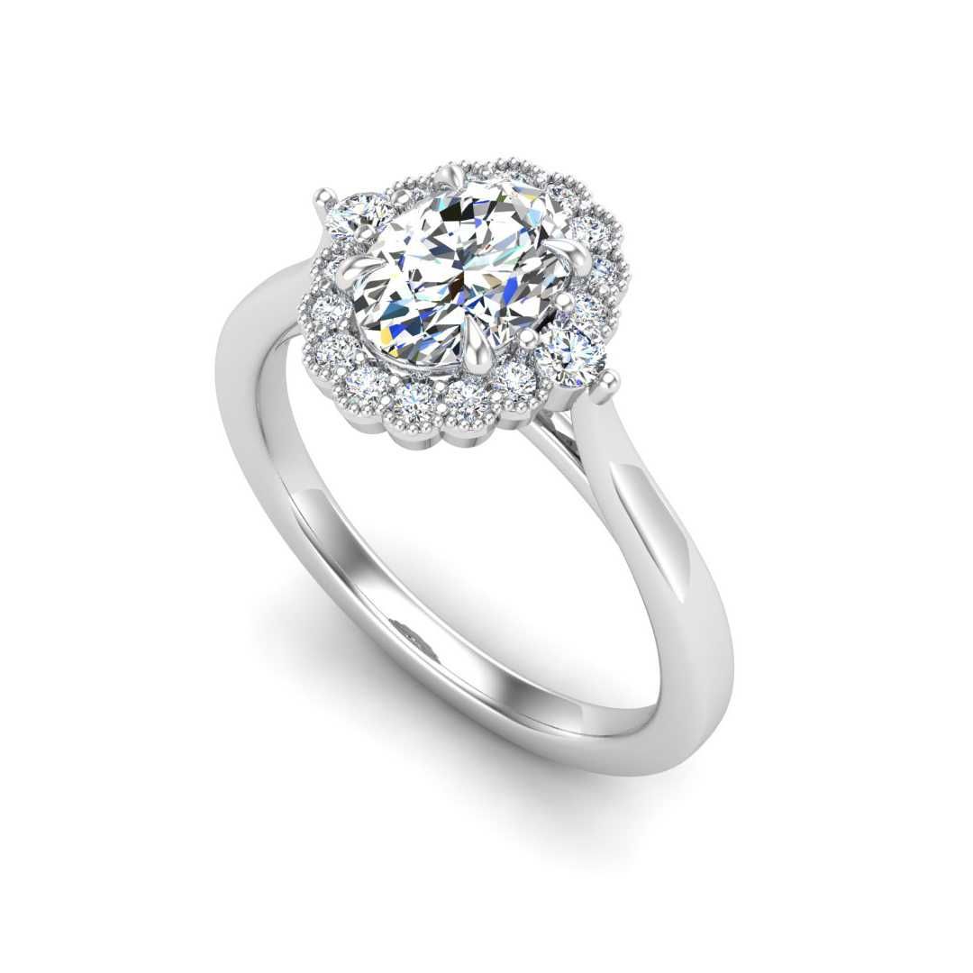 14K WHITE ENGAGEMENT RING ERHL0226
