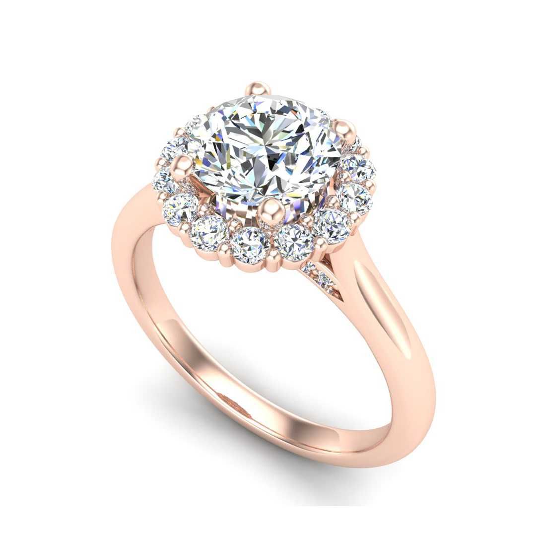 14K ROSE ENGAGEMENT RING ERHL0065
