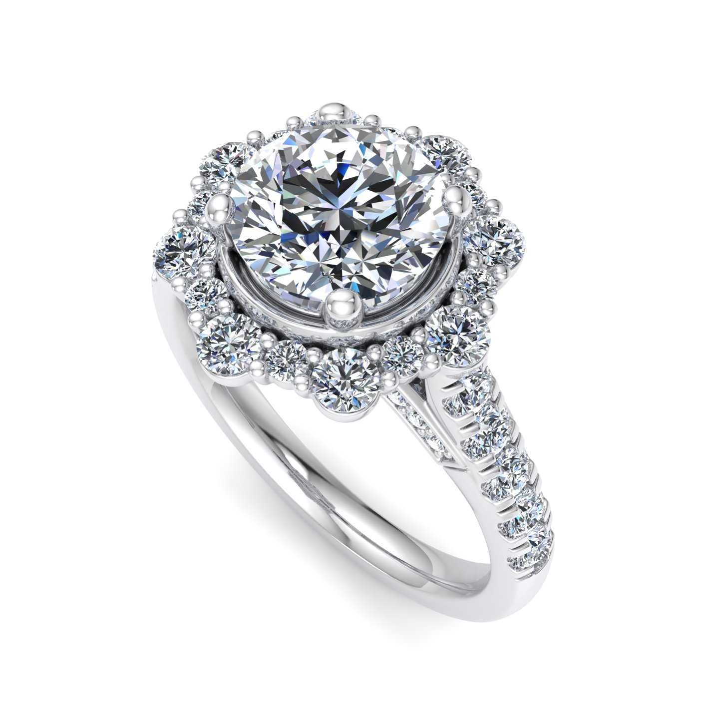 14K WHITE ENGAGEMENT RING ERHL0131