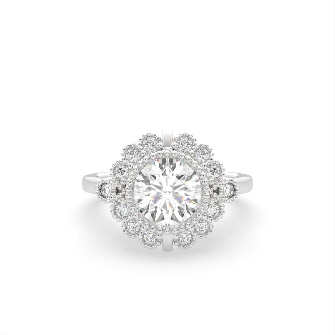 14K WHITE ENGAGEMENT RING ERHL0164