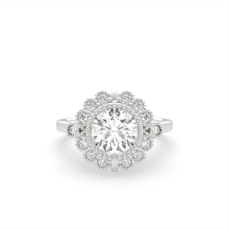 14K WHITE ENGAGEMENT RING ERHL0164