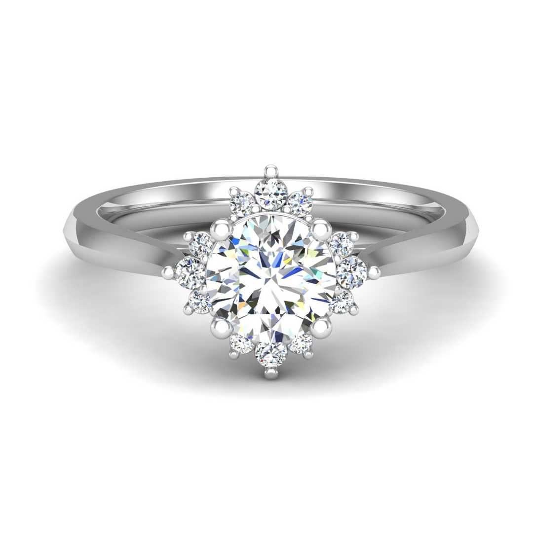 14K WHITE ENGAGEMENT RING ERHL0169
