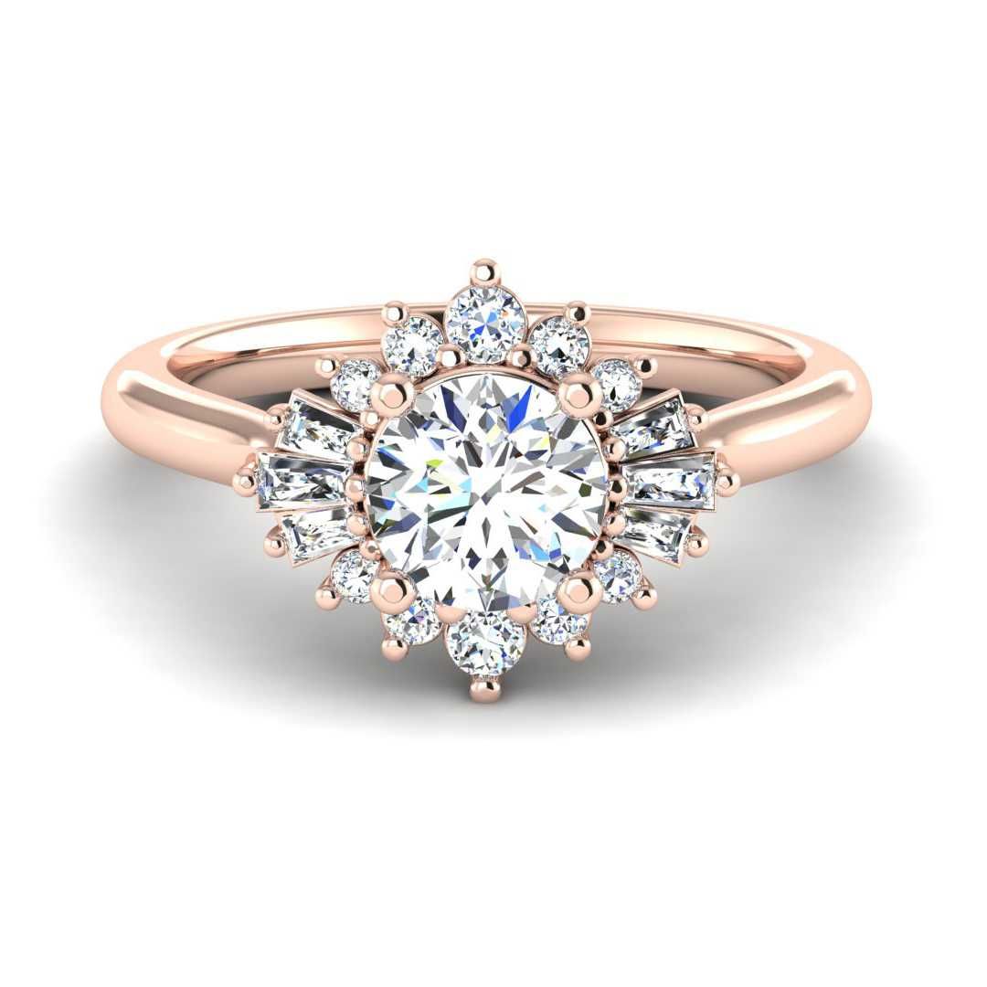 14K ROSE ENGAGEMENT RING ERHL0172