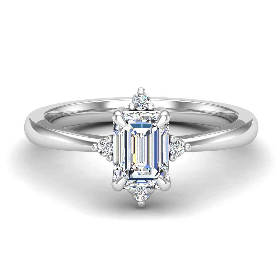 14K WHITE ENGAGEMENT RING ERHL0178