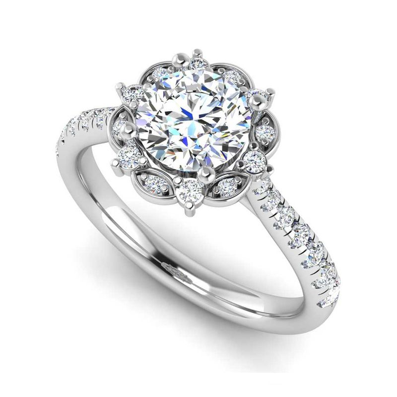 14K WHITE ENGAGEMENT RING ERHL0181