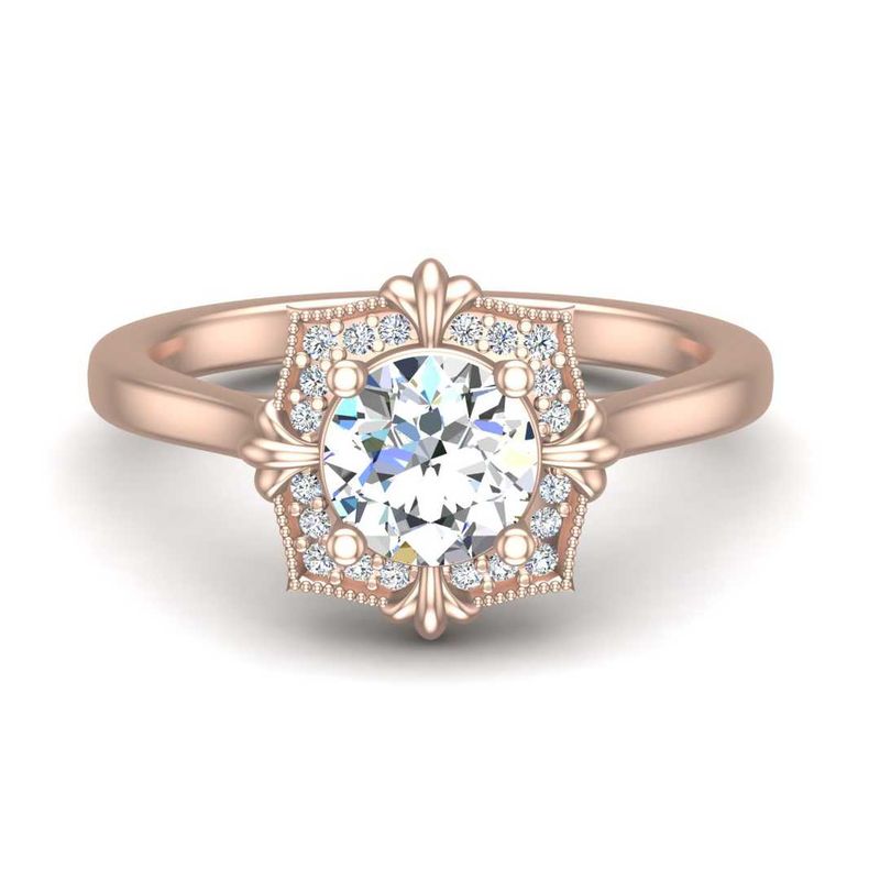 14K ROSE ENGAGEMENT RING ERHL0182