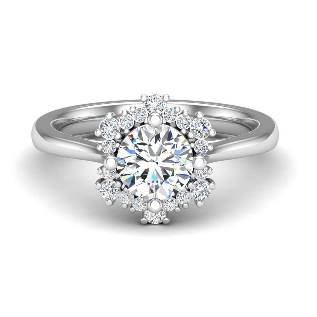 14K WHITE ENGAGEMENT RING ERHL0183