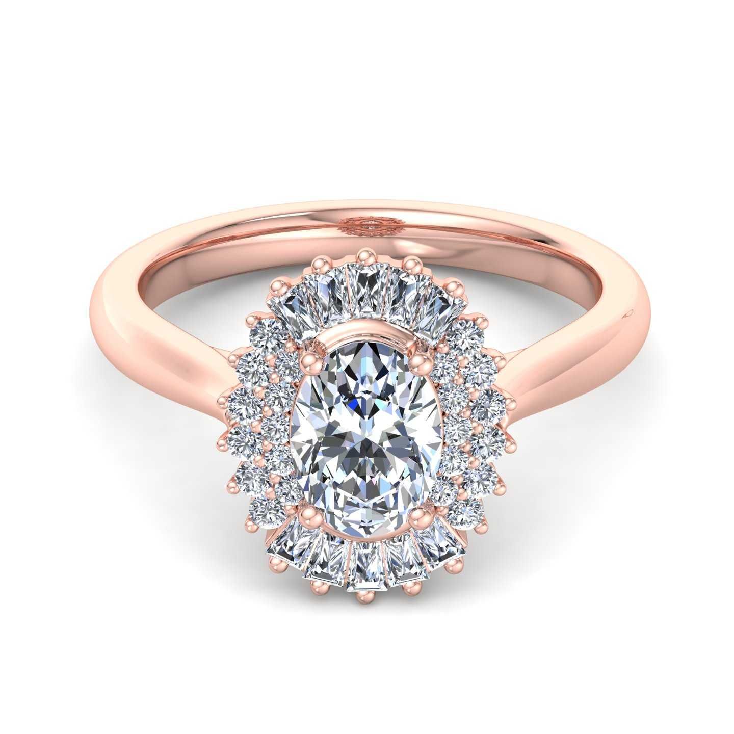 14K ROSE ENGAGEMENT RING ERHL0189