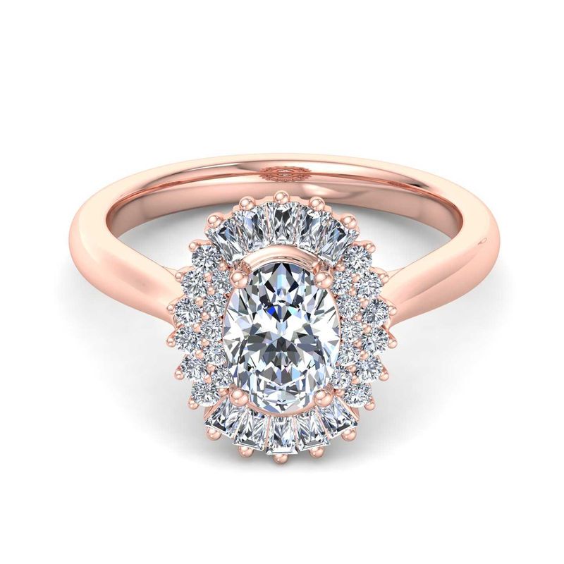 14K ROSE ENGAGEMENT RING ERHL0189