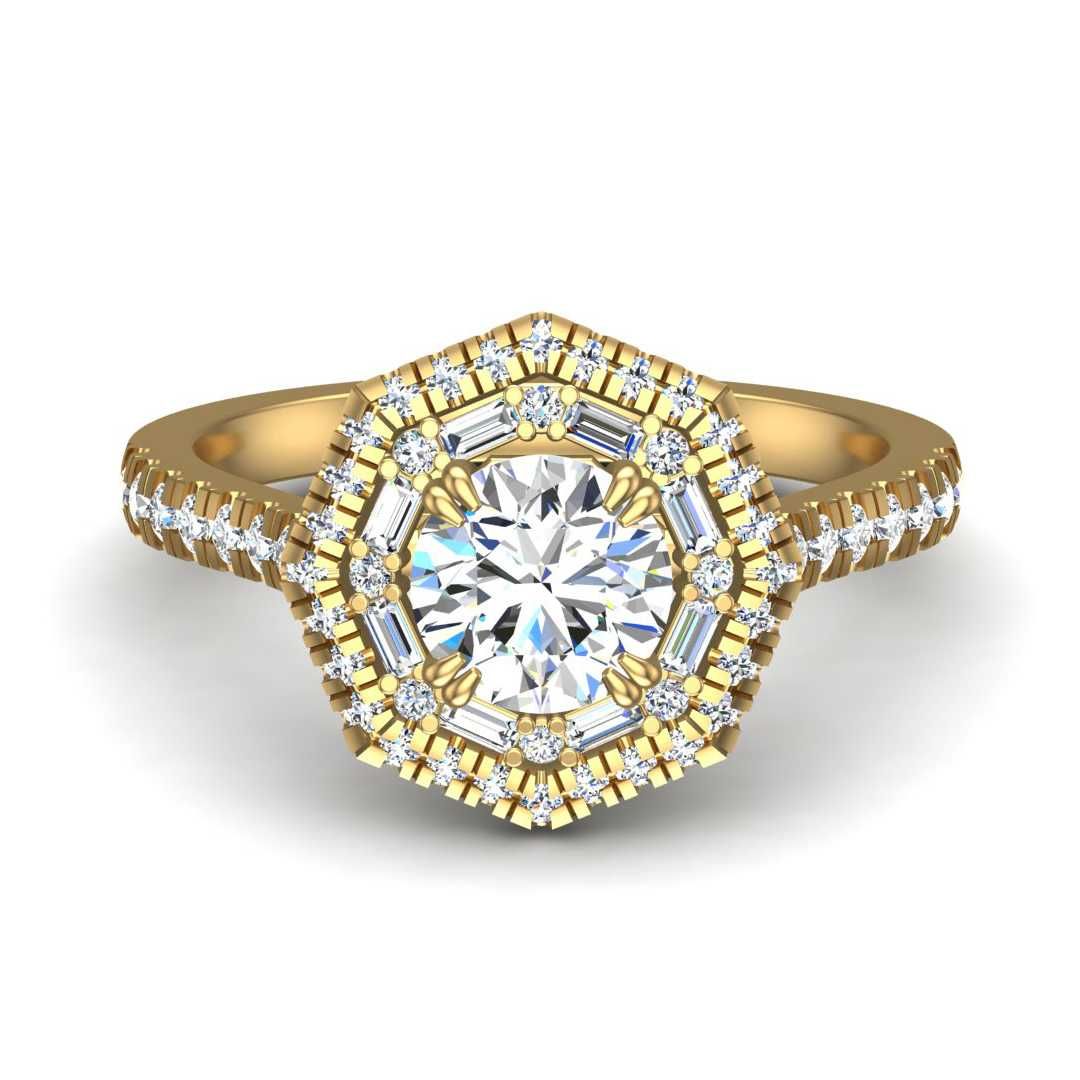 14K YELLOW ENGAGEMENT RING ERHL0192
