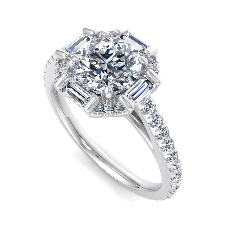 14K WHITE ENGAGEMENT RING ERHL0285