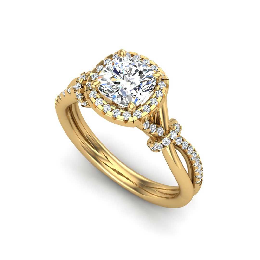 14K YELLOW ENGAGEMENT RING ERHL0313