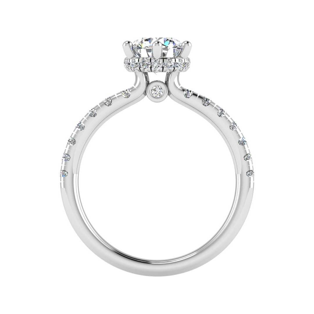 14K WHITE ENGAGEMENT RING ERHL0323