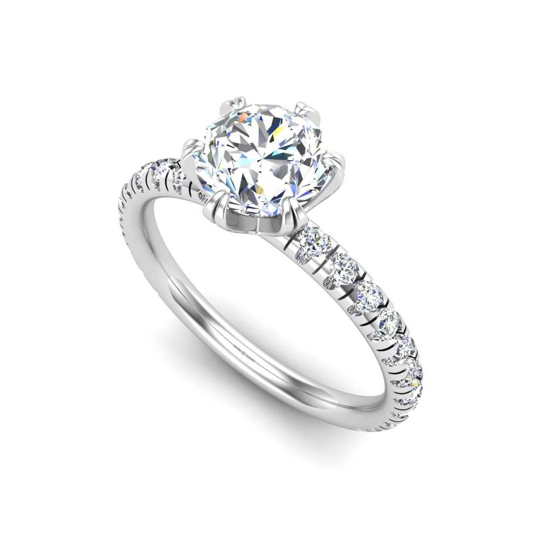 14K WHITE ENGAGEMENT RING ERSM0031