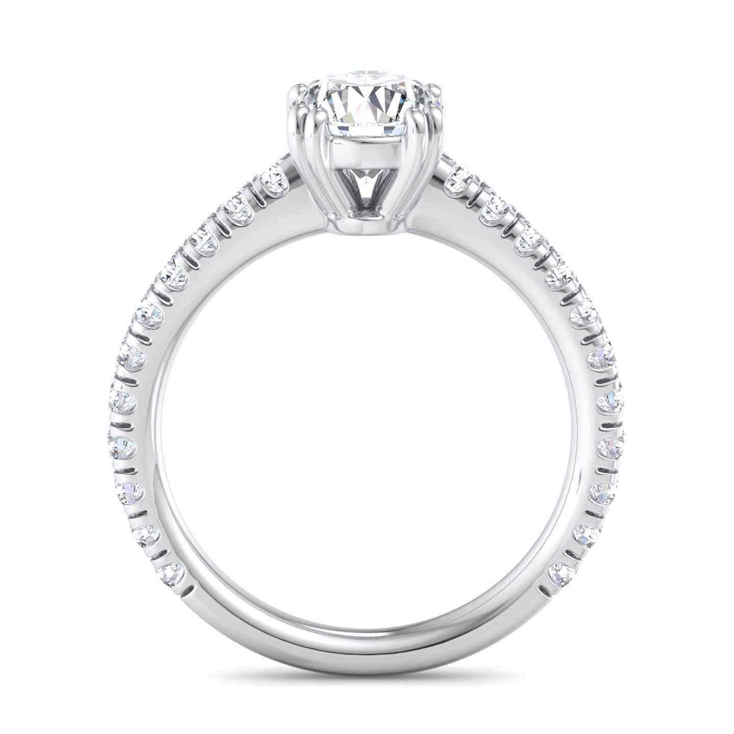 14K WHITE ENGAGEMENT RING ERSM0034
