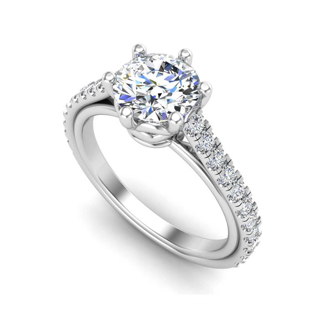 14K WHITE ENGAGEMENT RING ERSM0037