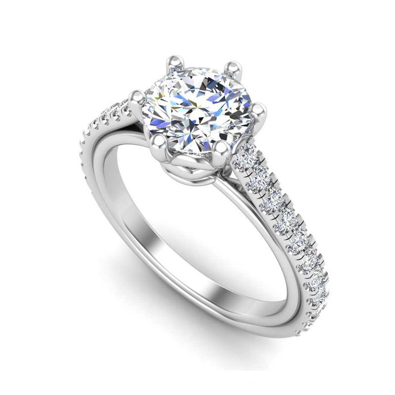 14K WHITE ENGAGEMENT RING ERSM0037