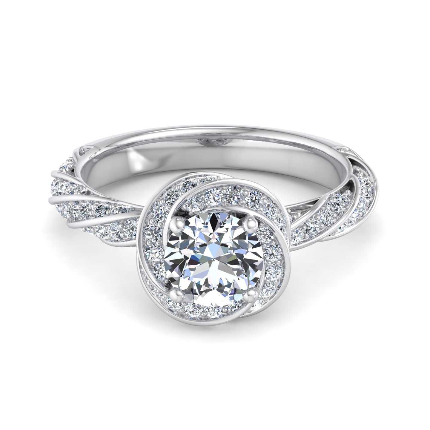 14K WHITE ENGAGEMENT RING ERSM0125