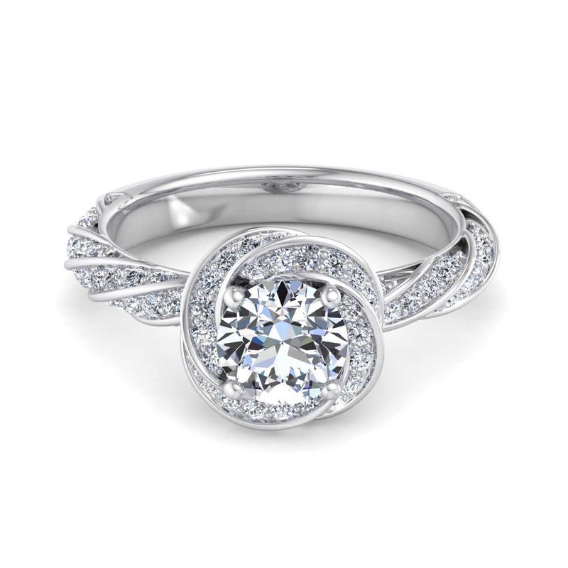 14K WHITE ENGAGEMENT RING ERSM0125