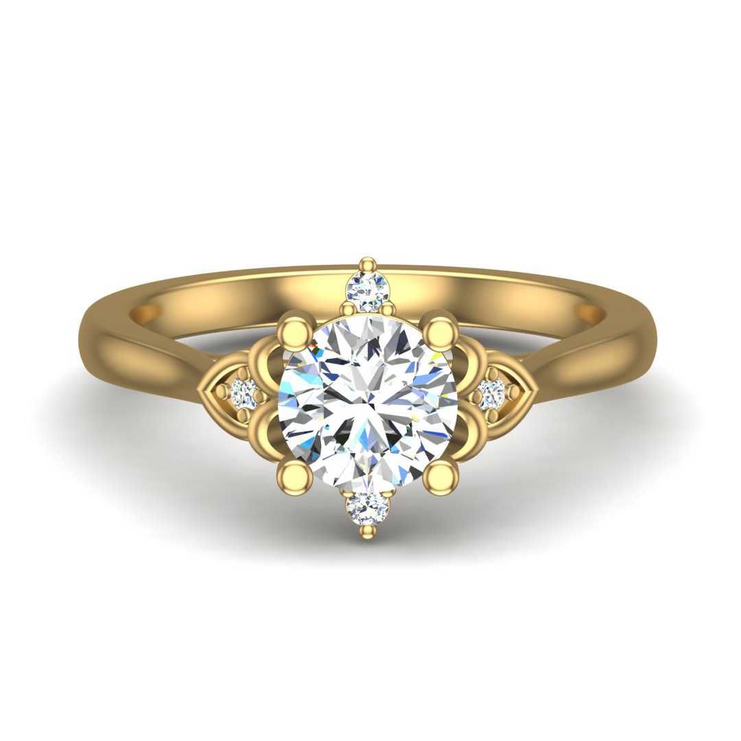 14K YELLOW ENGAGEMENT RING ERSM0165