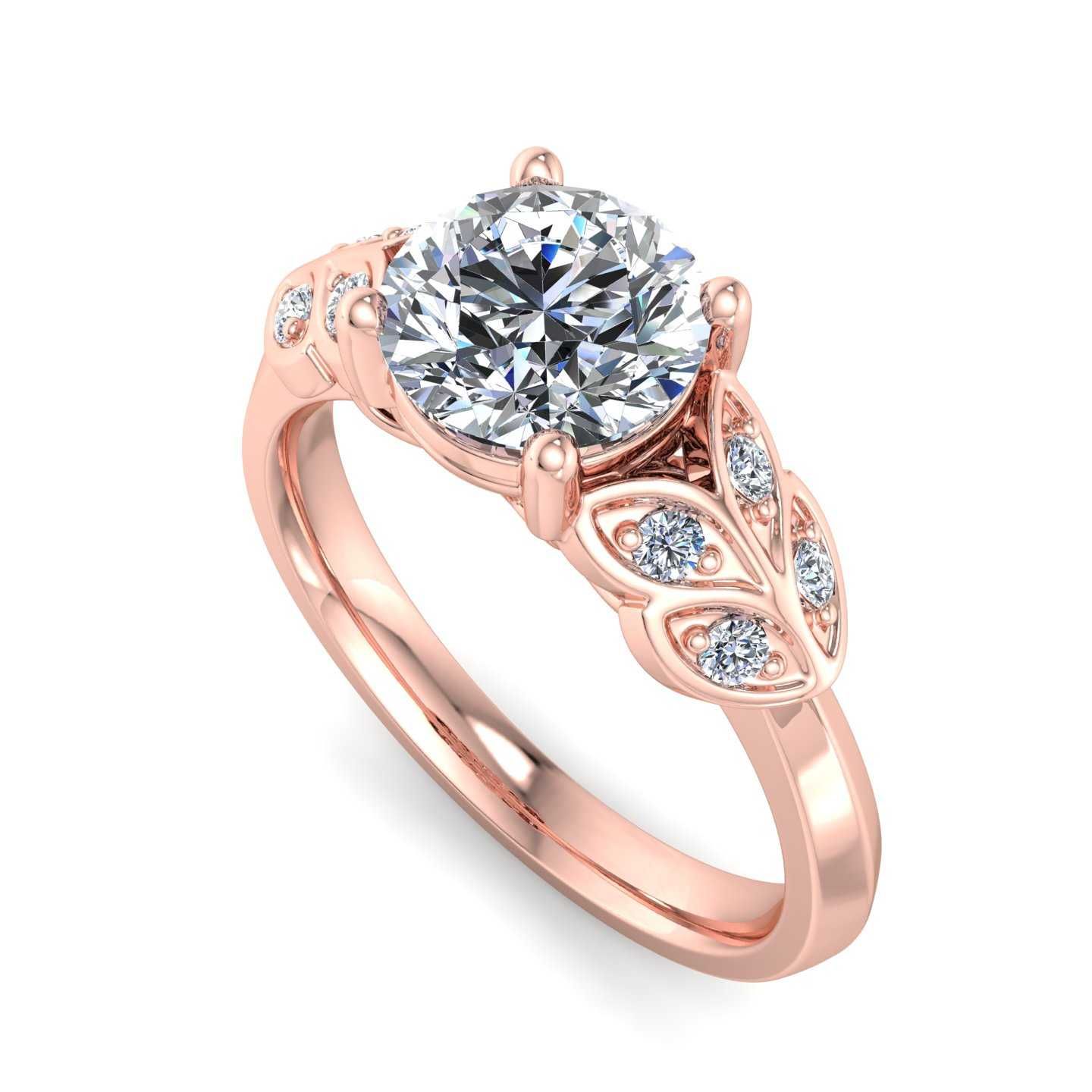 14K ROSE ENGAGEMENT RING ERSM0127