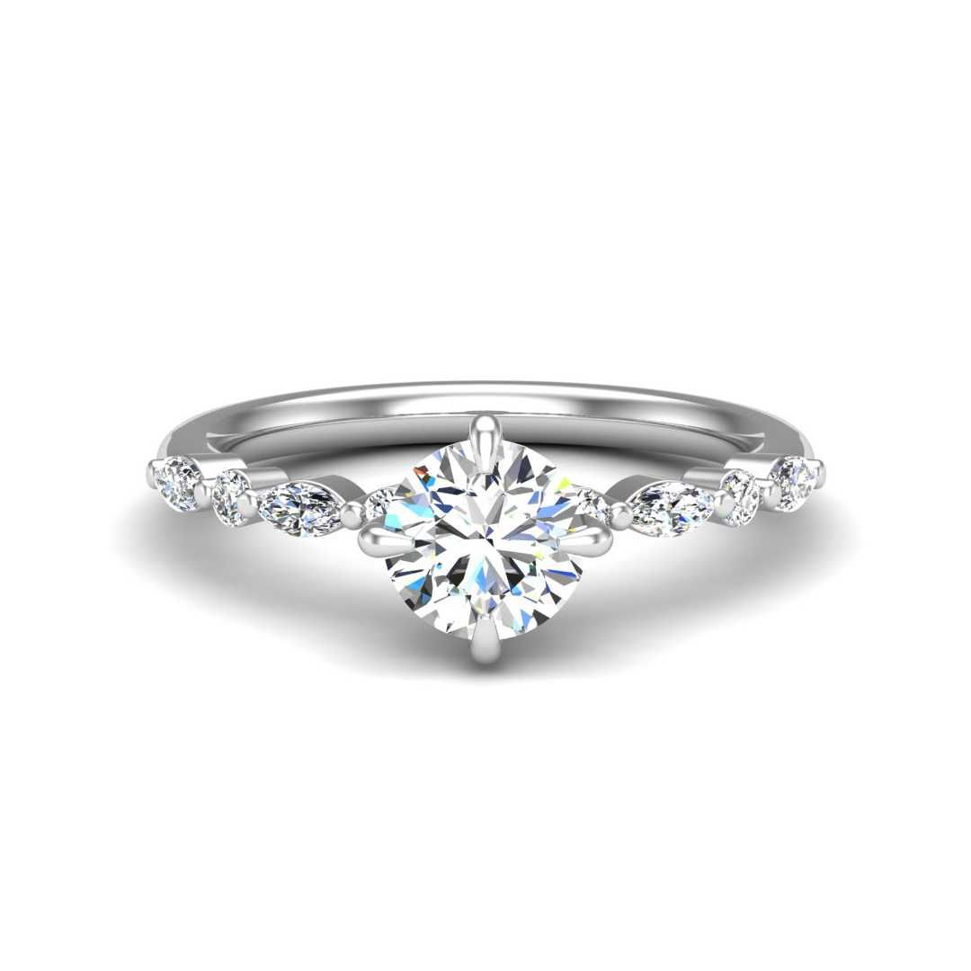 14K WHITE ENGAGEMENT RING ERSM0166