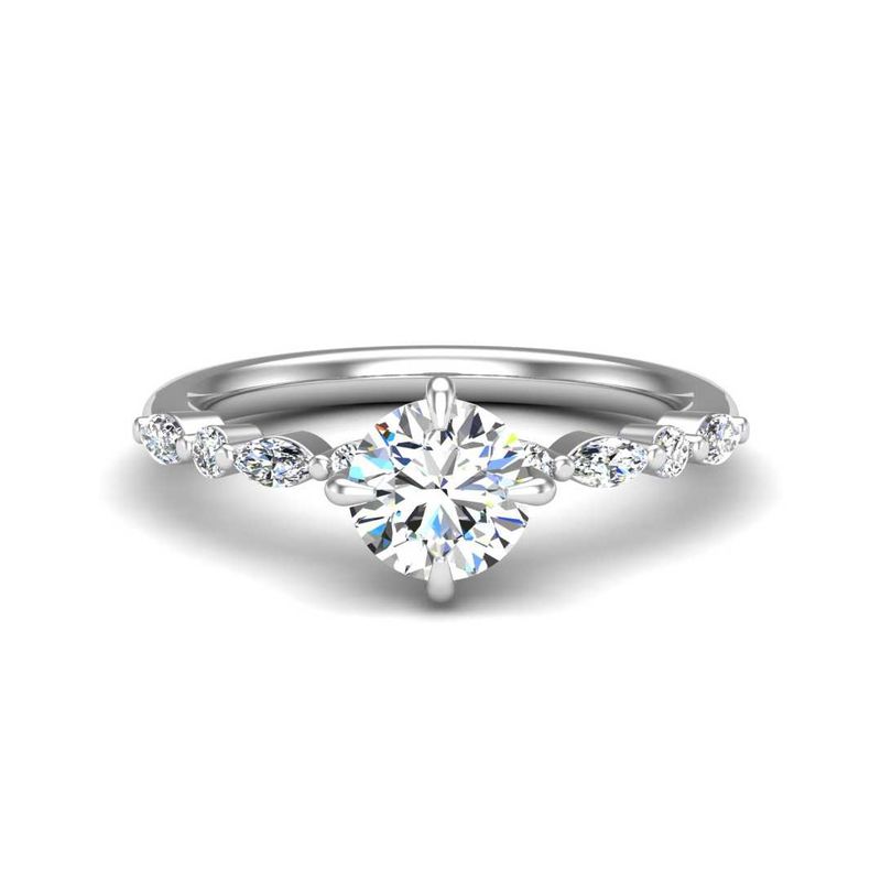 14K WHITE ENGAGEMENT RING ERSM0166