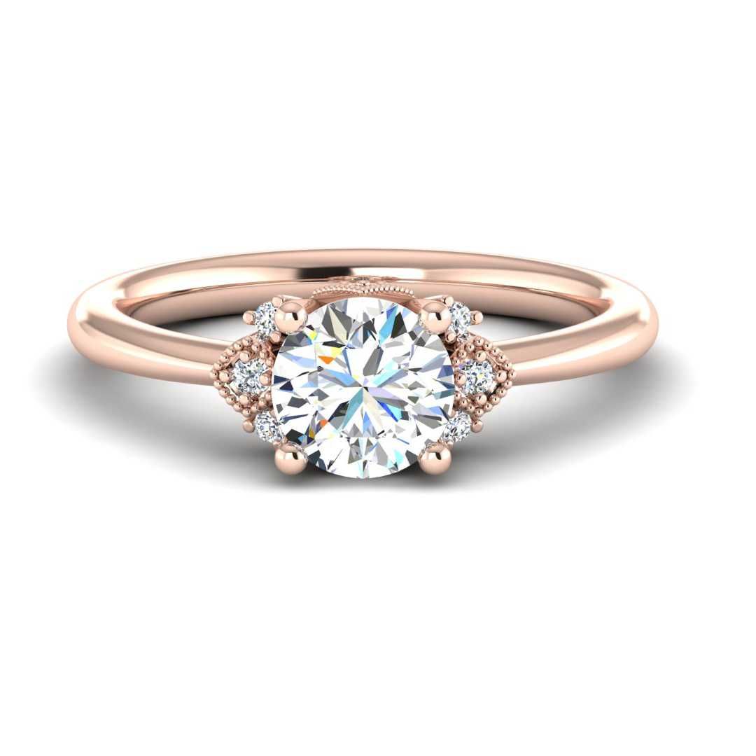 14K ROSE ENGAGEMENT RING ERSM0170