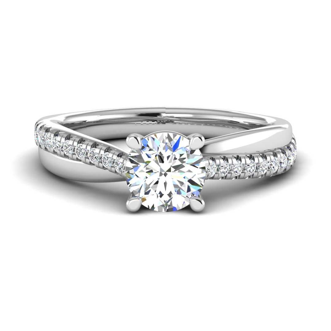 14K WHITE ENGAGEMENT RING ERSM0173