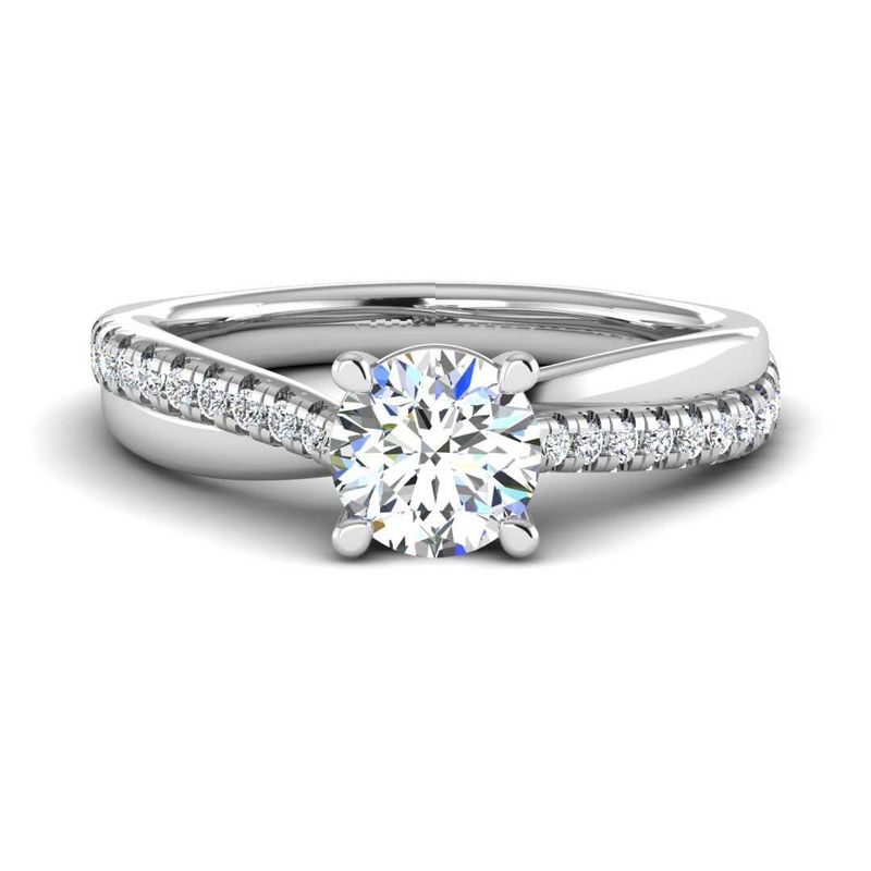 14K WHITE ENGAGEMENT RING ERSM0173