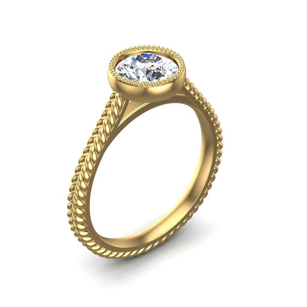 14K YELLOW ENGAGEMENT RING ERSM0186
