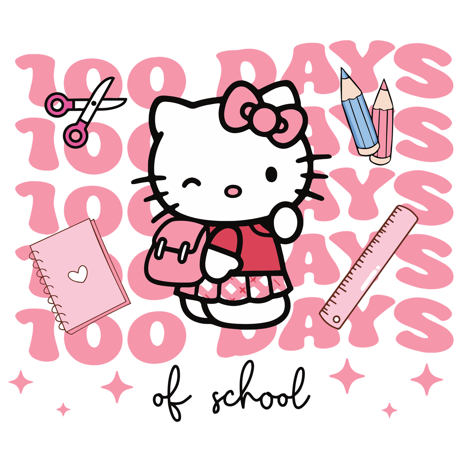 100 DAYS OF SCHOOL HELLO KITTY (PINK)